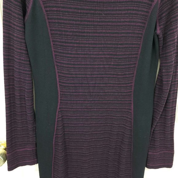 Prana Kelland Wool-Blend Long Sleeve Knit Sweater Dress S Burgundy (Black/Red) - Picture 9 of 16